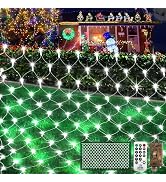 KNONEW Christmas Net Lights 420 LEDs 13ft x 6.6ft Outdoor Mesh Lights Connectable Waterproof 8 Mo...