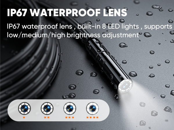 snake camera with light