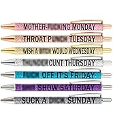 PASISIBICK Funny Seven Days of The Week Mood Pen Describing Mentality, 7 Pieces Bad Fun Ballpoint...
