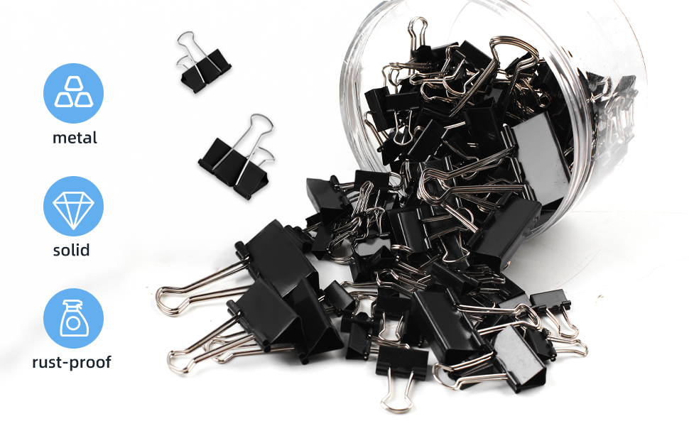 6 Sizes Binder Paper Clips for Office
