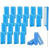 ZMD 20Pcs Plastic Hair Rollers, 0.98Inch/2.5cm Self Grip Hair Curlers Snap on Rollers for Women N...