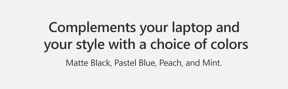 Black, Blue, Peach, Mint