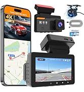 4K Dashcam Front and Rear, Dash Camera for Cars Equipped with ADAS Dashcams Built-in Wi-Fi GPS 21...