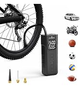 Tire Inflator Portable Air Compressor, 1 Min Fast Inflation Cordless Bike Pump with Digital Press...