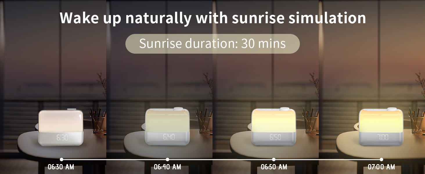 sunrise alarm clock with wake up light