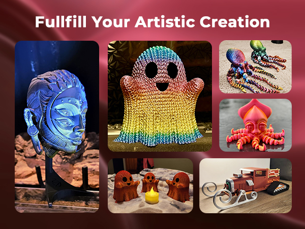 AMOLEN Silk PLA 3D Printer Filament, Dual Color PLA 1.75mm Shiny Color Change Filament