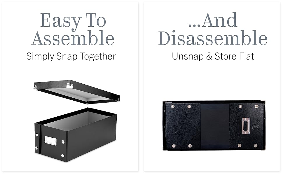 Easy to Assemble &amp; Disassemble. Simply Snap Together, then unsnap and store flat