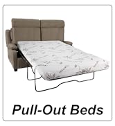 Pull-Out Beds. Putty color, hide-a-way bed, slide-out sleeper sofa.