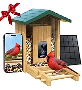 Bird Feeder with Camera, 2.5K HD AI Bird Recognition, Auto Capture &amp; Notify in Time, Solar-Powere...