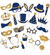 Zonon 24 Pieces Funny Photo Booth Props for Birthday Weddings Graduation Party Supplies Prom Disc...