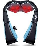 Mo Cuishle Shiatsu Back Shoulder and Neck Massager with Heat, Electric Deep Tissue 4D Kneading Ma...