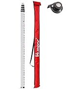 Huepar 16 - Foot Aluminium Grade Rod -8ths 5 Sections Telescopic with Bubble Level - Waterproof S...
