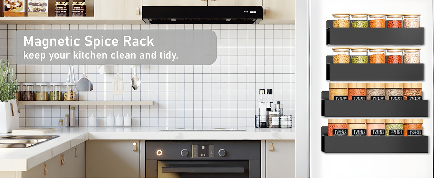 Magnetic Spice Rack Organizer for Fridge