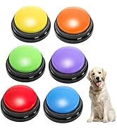 Youeon 6 Pack Voice Recording Button, 6 Colors Dog Buttons for Communication Pet Training Buzzer,...