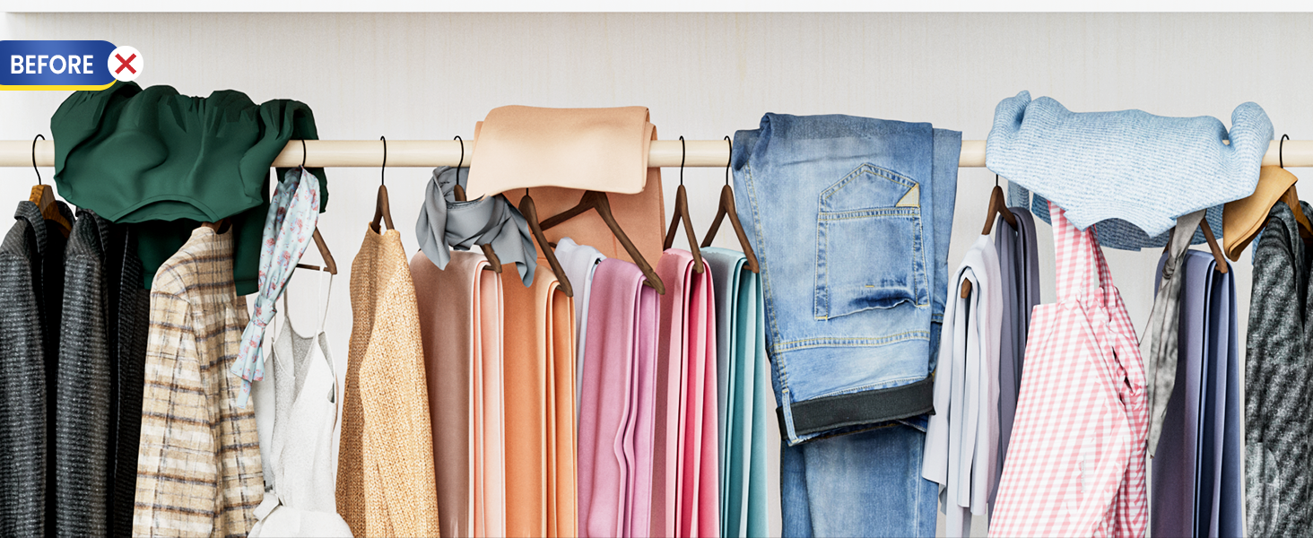 plastic space saving saver closet leggings jeans storage stainless steel
