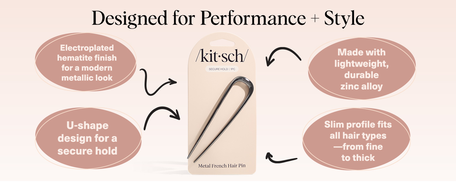 Metal French Hair Pin for Women - Elegant Hair Accessories for Women, Ideal for Buns &amp;amp; French Twist
