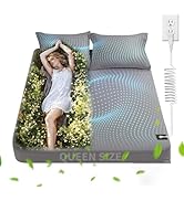 Preshwous Grounding Sheets, 95% Organic Cotton + 5% Pure Silver Grounding Earthing Bed Sheets Que...