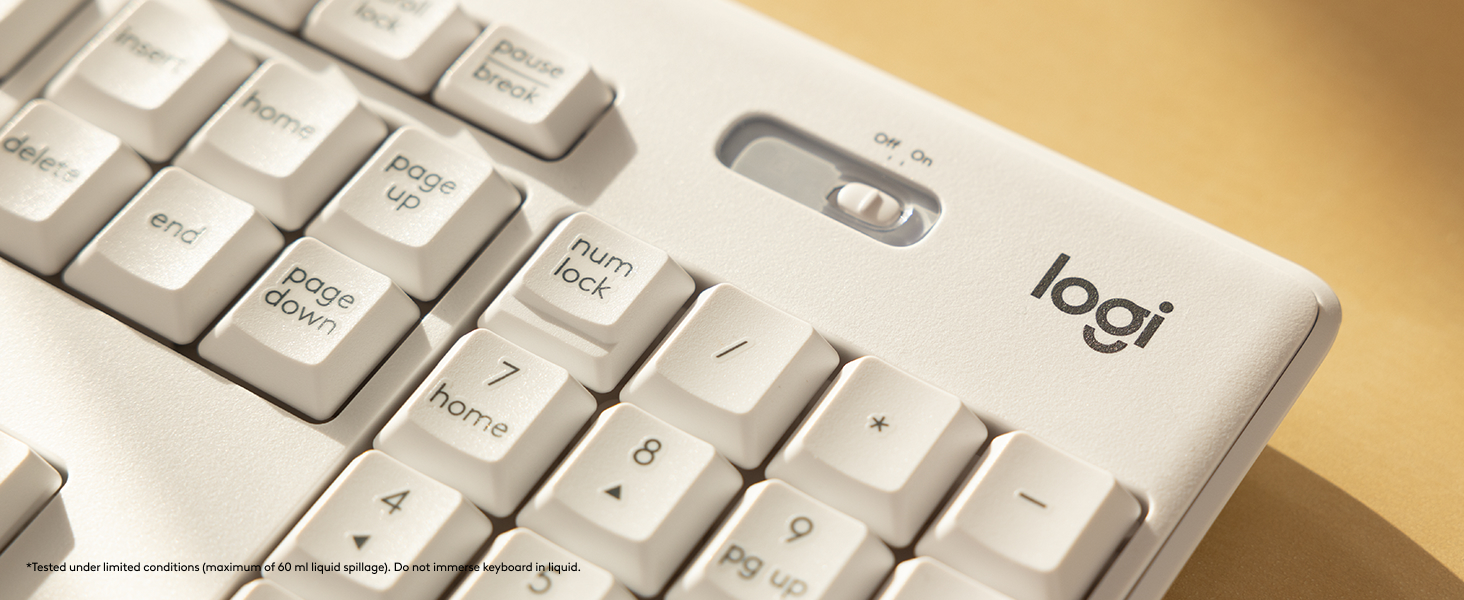 zoom on the keyboard from the mk295 wireless white combo