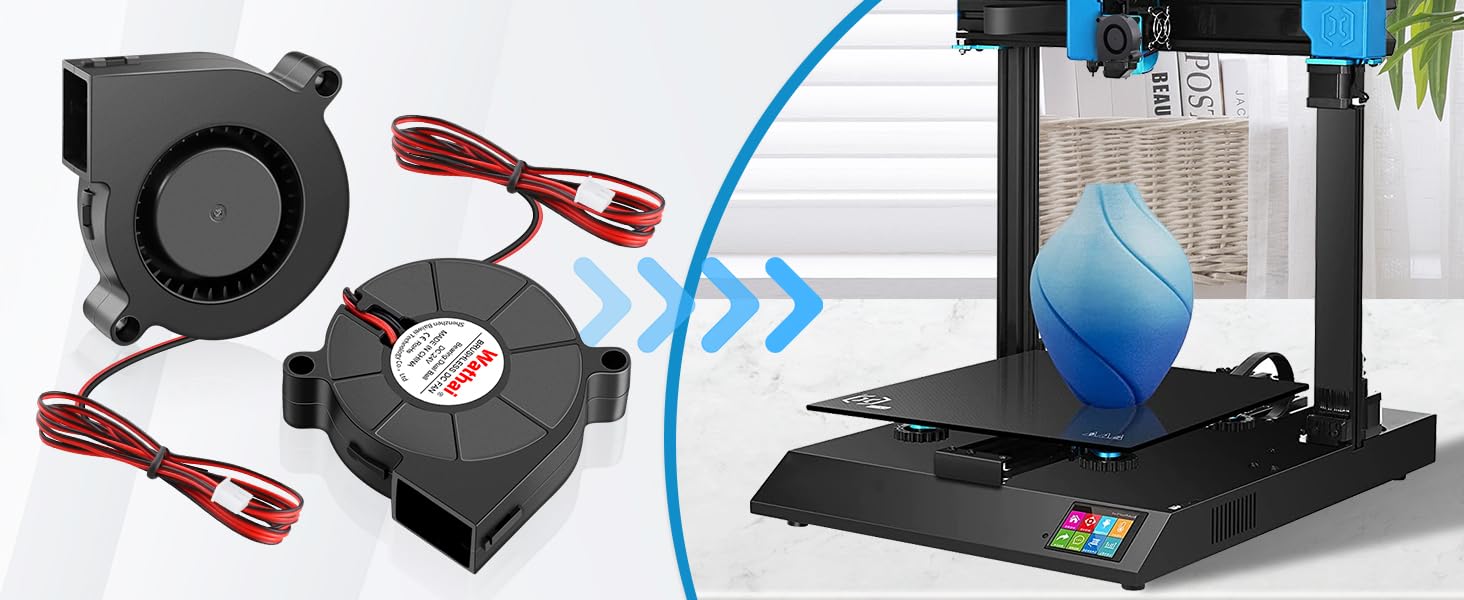 Wathai 5015 Blower Fan 24V, Ball Bearing DIY Brushless Cooling for Ender 3 with 1m wire , 