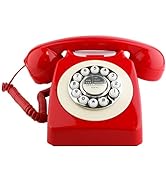Sangyn Retro Landline Telephone Classic Rotary Design Old Fashioned Corded Desk Phone with Metal ...
