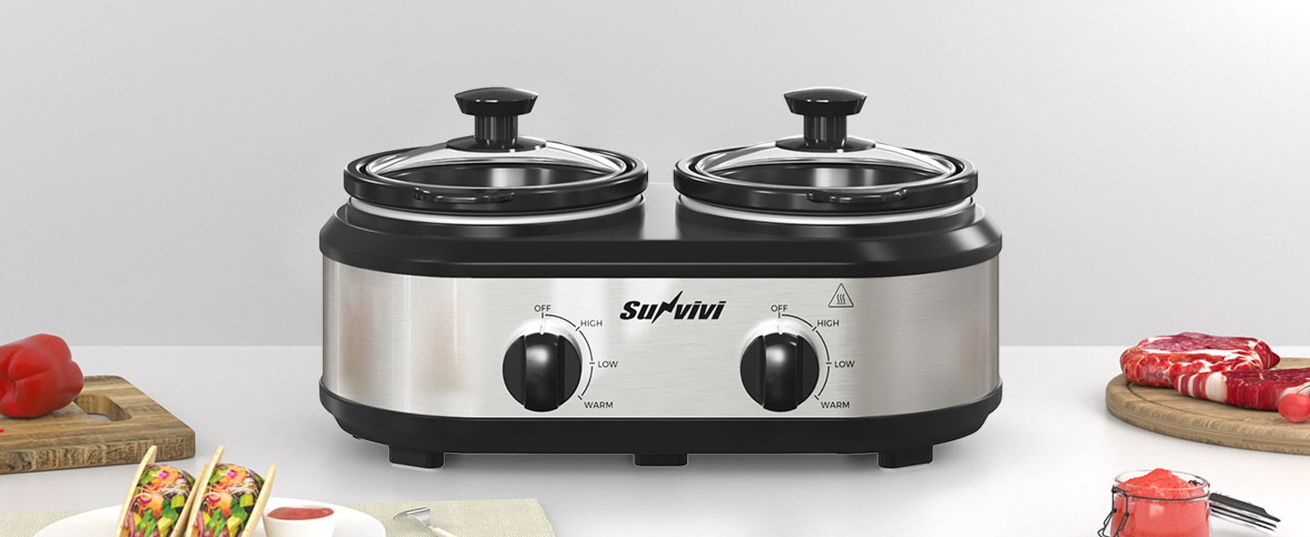 double slow cooker/slow cooker/food warmers for parties/food warmer/buffet servers and warmers