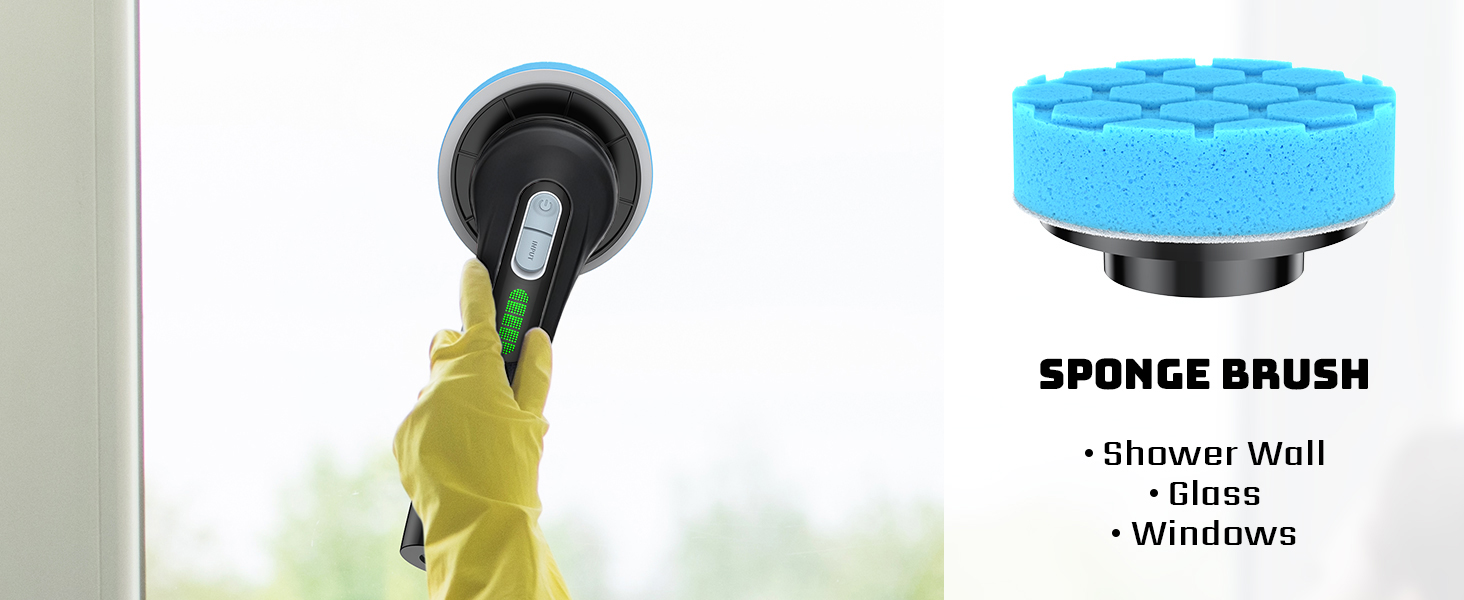 Sponge brush for shower wall, glass, windows