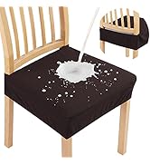 smiry Waterproof Seat Covers for Dining Room Chairs Set of 4, Stretch Jacquard Removable Washable...