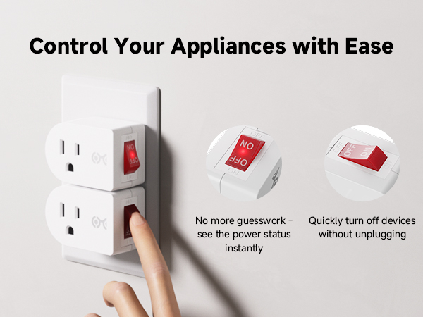 Power-off indicator for easy monitoring of outlet switch status
