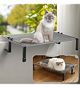 Cat Window Perch Metal Sturdy Cat Bed for Large Cats Sturdy Adjustable Easy Assemble Washable Cov...