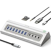 Gitfos Powered USB Hub,18 in 1 USB C Hub with 4K HDMI,PD 100W,45W Charging,10Gbps Data,SD/TF,Audi...