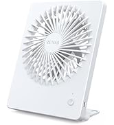 Zuvas Desk Fan Battery Operated Fan Rechargeable 180°Tilt Folding Personal Fan Ultra Quiet Small ...