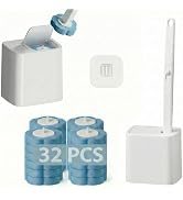 Disposable Toilet Brush for Bathroom Cleaning, Deep Cleaning Toilet Bowl Cleaner with Replaceable...