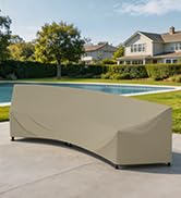 SunPatio Outdoor Curved Sectional Sofa Cover, Heavy Duty Waterproof Patio Couch Cover, All Weathe...