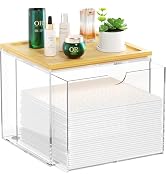 VITVITI Drawer Disposable Face Towel Holder Box, Acrylic Facial Towel Container for XL Clean Skin...