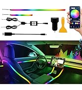 Keiurot Car Interior Lights Dreamcolor Acrylic Interior Car Lights 2 in 1 Smart LED Car Ambient L...