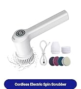 AIRSEE Cordless Electric Spin Scrubber with Battery Display, Handheld Power Shower Cleaner Brush,...