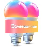 Govee LED Smart Light Bulbs, 1000LM RGBWW A19 75W E26 Base 2 Pack | Color Changing Light Bulb, Wo...