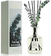 COCORRÍNA Eucalyptus &amp; Wild Mint Reed Diffuser – 6.76 oz Essential Oil with 8 Reeds &amp; Real Eucaly...