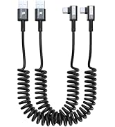 Coiled USB C Cable, Right Angle USB A to USB C Coiled Cable for Android Auto/Carplay, USB Type C ...