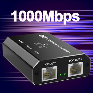 2 Port Gigabit PoE Extender, POE Ethernet Splitter 1 to 2
