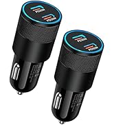 60W USB C Car Charger, 2 Pack AILKIN USB C Cigarette Lighter Adapter Fast Charging Dual Port PD3....