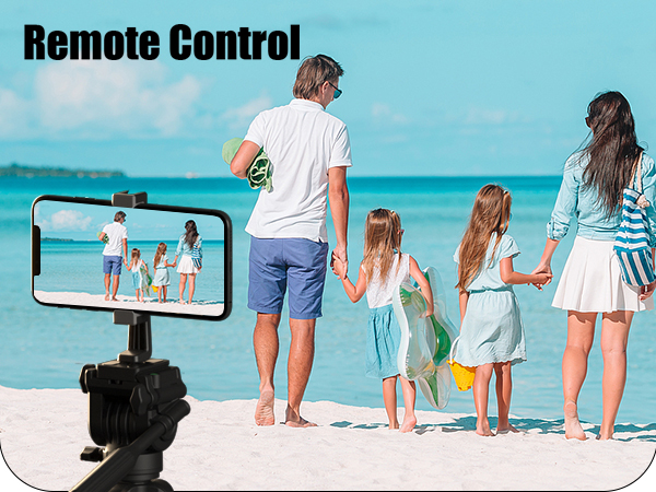 Camera tripod with remote control