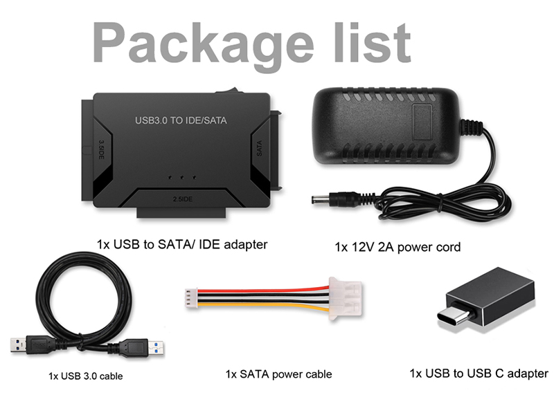 This versatile adapter is designed to connect 3.5&amp;#34;/2.5&amp;#34; HDD/SSD drives to laptops or desktops