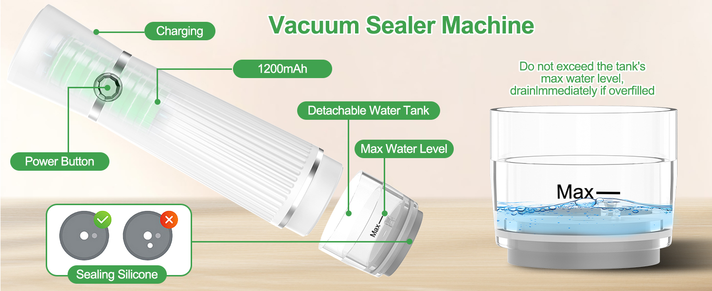 Vacuum Sealer for Food Food Saver Vacuum Sealer Machine Compact Handheld Vacuum Sealer