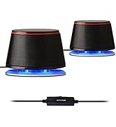 Sanyun SW102 Computer Speakers, 5Wx2, Deep Bass in Small Body, Stereo 2.0 USB Powered 3.5mm Aux M...