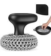 Purgreat Cast Iron Scrubber | Dish Scrub Brush | 316 Cleaner Chainmail Scrubber for Cast Iron Pan...