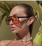 LASPOR Polarized Aviator Sunglasses for Women Men 70s Vintage Retro Glasses Large Frame Plastic S...