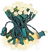 BOHON Christmas Lights Outdoor Faceted G15 50 LED 17ft Plug in Mini Globe String Lights Waterproo...