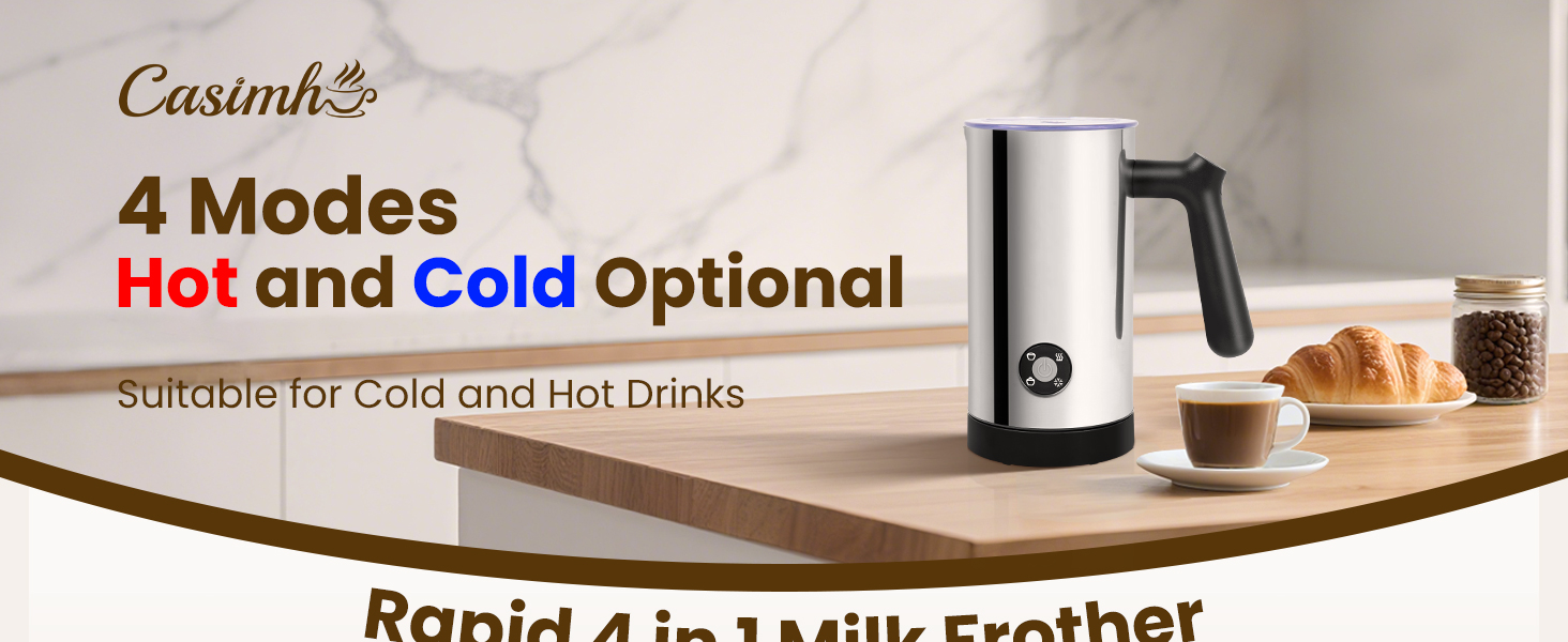 milk frother for cold and hot drinks