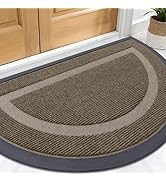 OLANLY Half Circle Door Mat Indoor Outdoor Entrance Welcome, Waterproof All-Season, All-Weather D...